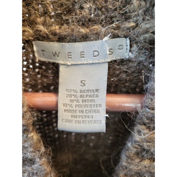 Tweeds‎ Shawl Collar Cardigan Sweater Alpaca/Wool Blend Brown Small - Picture 3 of 4